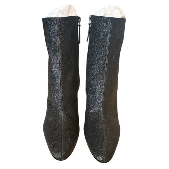 Manolo Blahnik Black Leather Glitter Stiletto High Heel Boots Size 40.5 FIT 8.5 - Picture 2 of 12